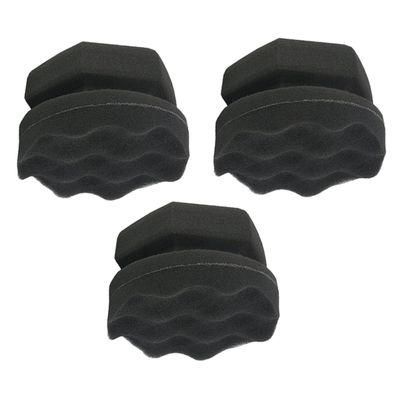 GLEAVI 3pcs Wave Pattern Car Waxing Sponge Handy Tire Detailing Wax Applicator for Vehicle Cleaning and Polishing High-Density for Comfortable to Hold and Application