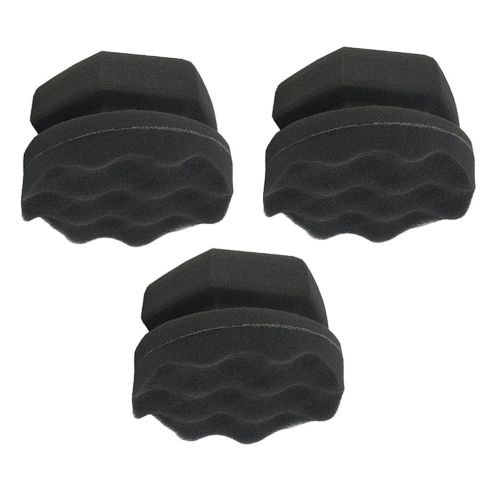 GLEAVI 3pcs Wave Pattern Car Waxing Sponge Handy Tire Detailing Wax Applicator for Vehicle Cleaning and Polishing High-Density for Comfortable to Hold and Application