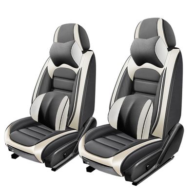 AFUNTIO 2 Seat Covers for Honda Ridgeline 2006-2025,Premium Nappa Leather Car Seat Covers Seat Cushions,Waterproof Soft Seat Covers for Cars,Interior Accessories Airbag CompatibleLuxury-Gray&White