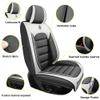 AFUNTIO 2 Seat Covers for Honda Ridgeline 2006-2025,Premium Nappa Leather Car Seat Covers Seat Cushions,Waterproof Soft Seat Covers for Cars,Interior Accessories Airbag CompatibleLuxury-Gray&White view 4