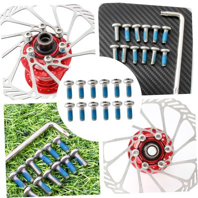 WHAMVOX 1set Screws for Bike Disc Brake Rotor Fixing Screws Wrench and for Mountain and Road