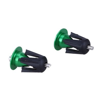 GANAZONO Bike Handlebar End Plugs Aluminum Alloy Bar End Caps for Mountain Road Bikes Comfortable Sponge Grip Green