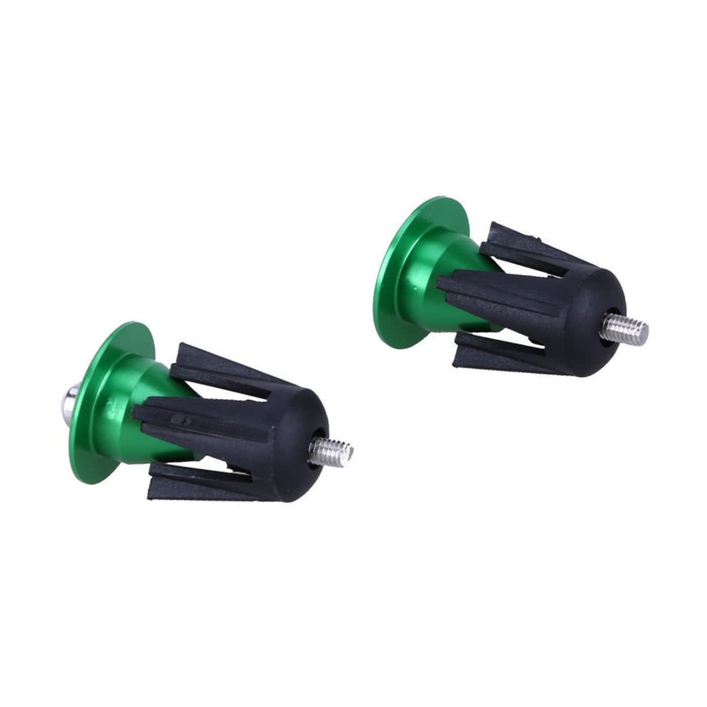 GANAZONO Bike Handlebar End Plugs Aluminum Alloy Bar End Caps for Mountain Road Bikes Comfortable Sponge Grip Green