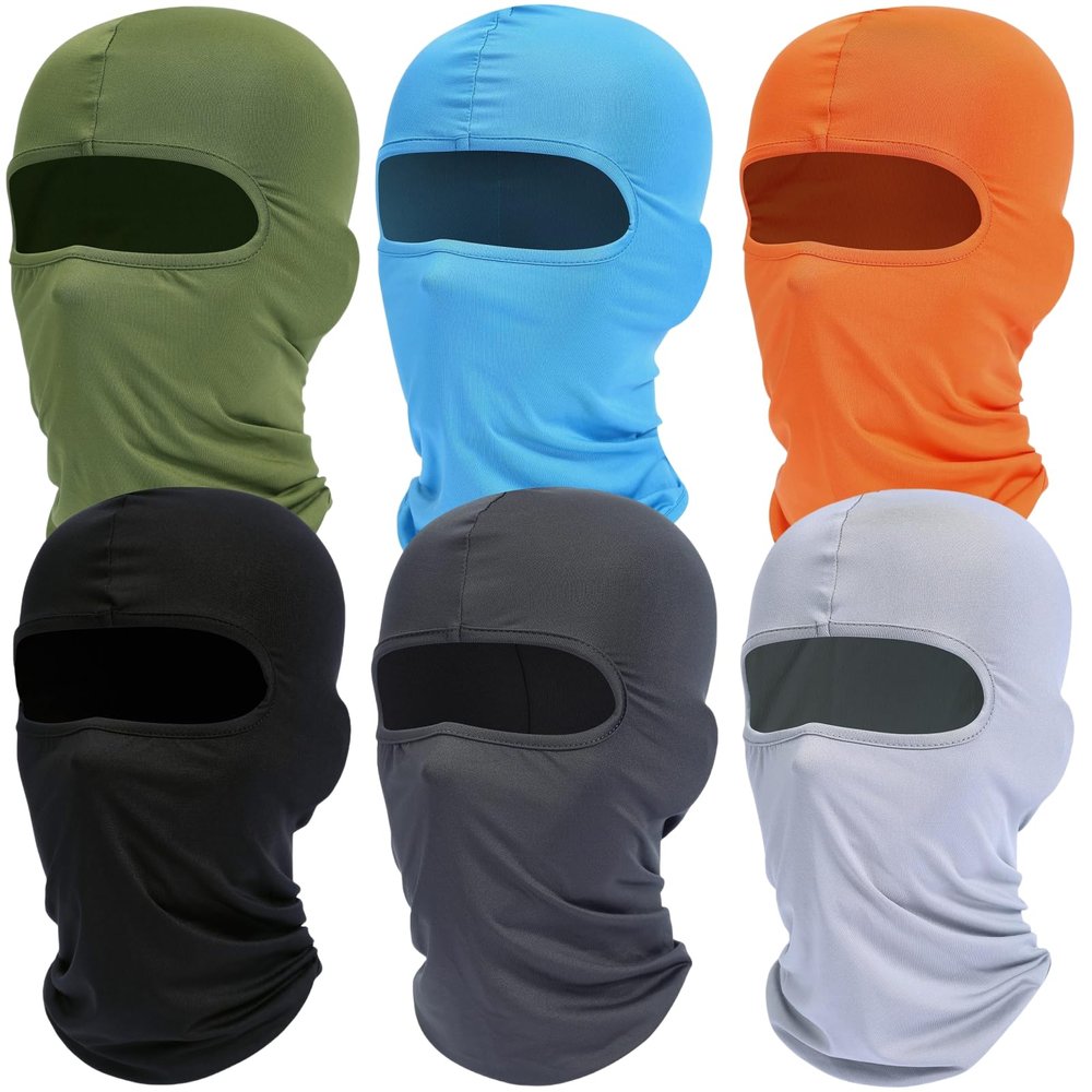 NavlPlasir Balaclava Ski Face Mask: Cooling Neck Gaiter Full Face Cover Hood Shiesty Mask for Men Women 6 Pack (Multi Color-B)
