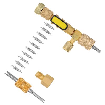 GLEAVI 1set Valve Core Remover Installer Tool and Lightweight Stem Removal Tool for and Tire Repair Includes Dual SAE and Ports Efficient Tire Core Installation and Removal