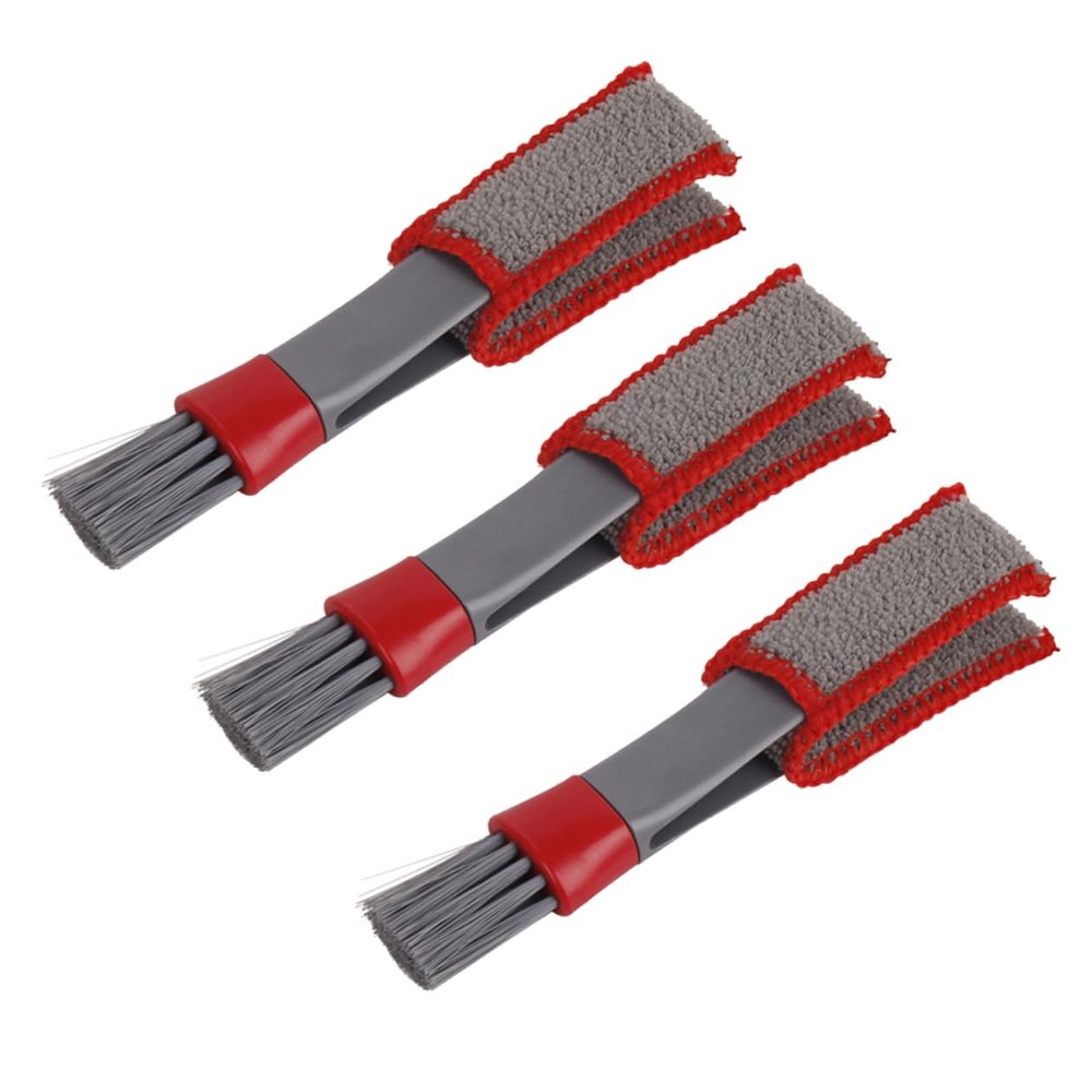 GLEAVI 3pcs Multi-Functional Car Duster Set Handheld Cleaning Brush for Auto Interior Dashboard and Keyboard Dust Removal and Portable Creative Design
