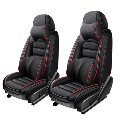 2 Seat Covers for Mitsubishi Mirage 2015-2024,Premium Nappa Leather Car Seat Covers Car Seat Cushions,Waterproof Soft Seat Covers for Cars,Interior Accessories Airbag CompatibleLuxury-Black&Red
