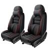 2 Seat Covers for Mitsubishi Mirage 2015-2024,Premium Nappa Leather Car Seat Covers Car Seat Cushions,Waterproof Soft Seat Covers for Cars,Interior Accessories Airbag CompatibleLuxury-Black&Red view 1