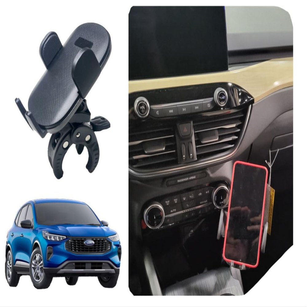 Dash Phone Mount Compatible with Ford Escape | 2020-2026 | Phone Holder Clamps onto The Center Console | Many attachments: Magnetic, Cradle, Wireless