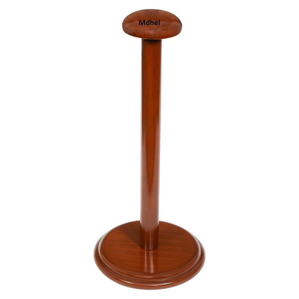 Handmade Wooden Helmet Stand Three-Piece Foldable Natural Polished Large Display Stand for Motorcycle Helmets