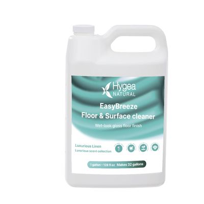 Hygea Natural EasyBreeze pH Neutral All-Purpose Surface Cleaner - Freshly Scented Floor Cleaner with Wet-Look Gloss Finish - Tough on Dirt & Grease - Safe for Kids & Pets (Luxurious Linen, One Gallon)