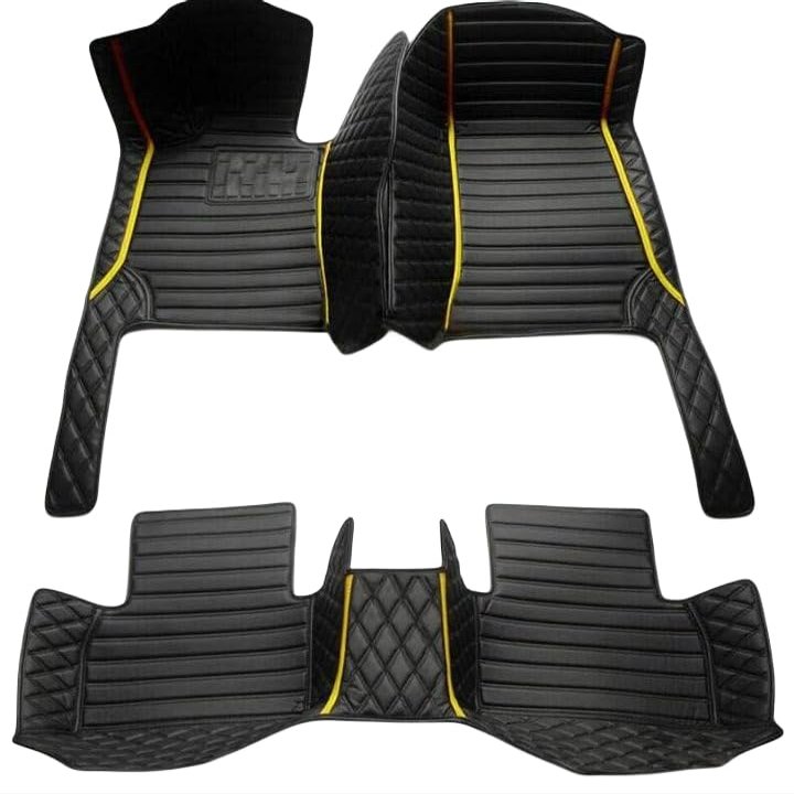 Luxury Custom Car Floor Mats fit for Ford EcoSport,Edge,Escape,Expedition,Explorer,F-150,Fusion,Mustang,Ranger,Focus,Waterproof and Non-Slip Material by HAIUIKIK (Black d)