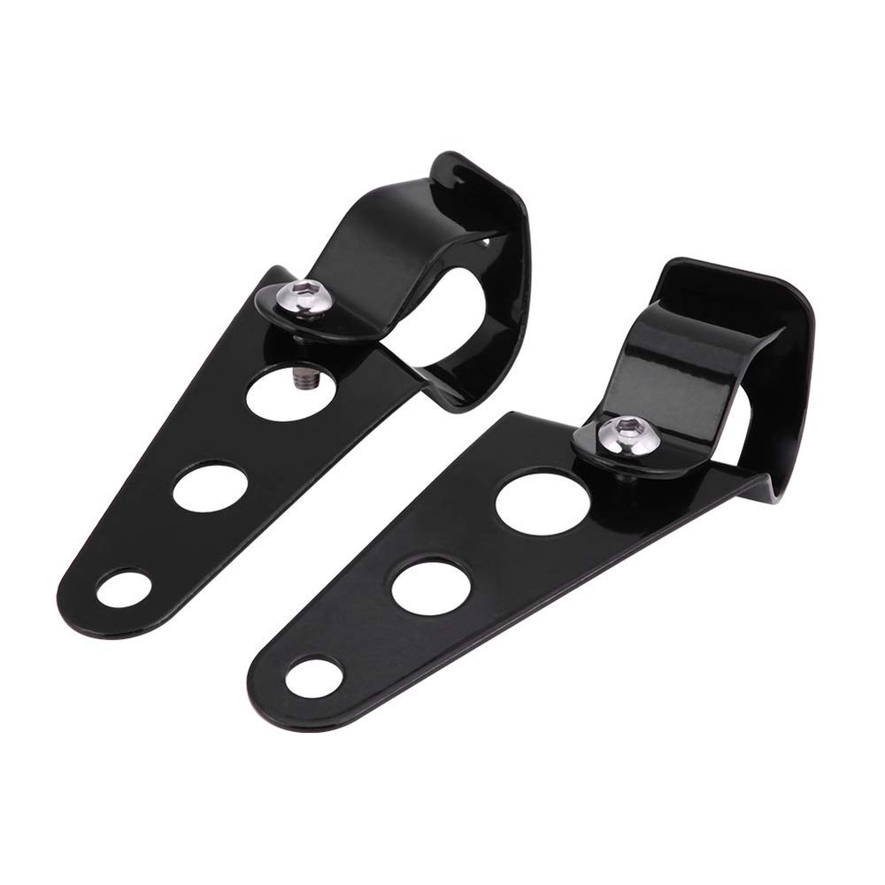 Stainless Steel Motorcycle Headlight Bracket Fork Small Mount Stand Support for Motorcycles (Black)