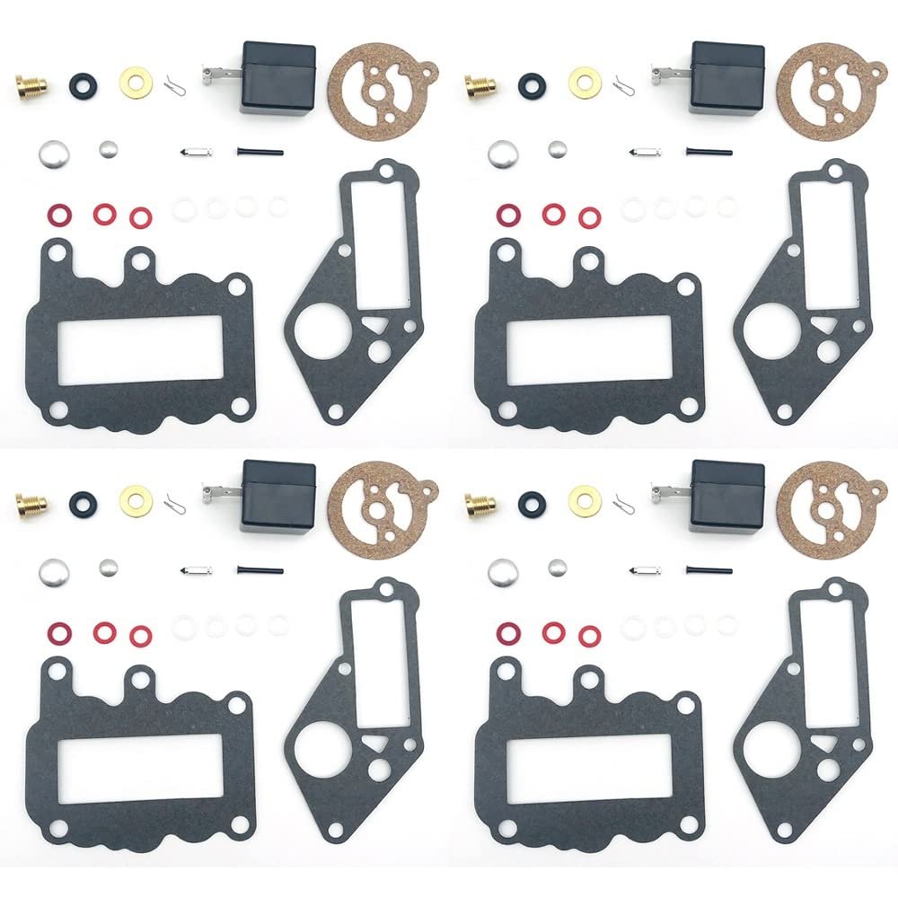 MJZDDP Carburetor Carb Rebuild Kit for Outboard Engine 9.5 HP 1964-1973 382048 379154 BRP/OMC Replacement Gaskets Float Needle Seat Valve (Color : 4SET)