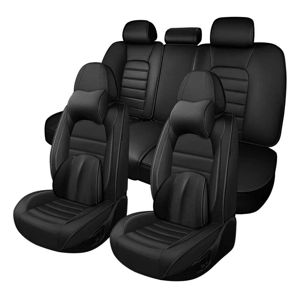 Car Seat Cover Fit for Chevy Traverse 2009-2026,Compatible Airbag Non-Slip Waterproof Seat Cover,Car Seat Protector Premium Interior (Luxury 5 Seats,Classic Black)
