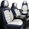 Car Seat Cover Fit for Toyota Venza 2009-2024,Compatible Airbag Non-Slip Waterproof Seat Cover,Car Seat Protector Premium Interior (Standard 2 Seats,Blue White) view 1