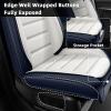 Car Seat Cover Fit for Toyota Venza 2009-2024,Compatible Airbag Non-Slip Waterproof Seat Cover,Car Seat Protector Premium Interior (Standard 2 Seats,Blue White) view 2