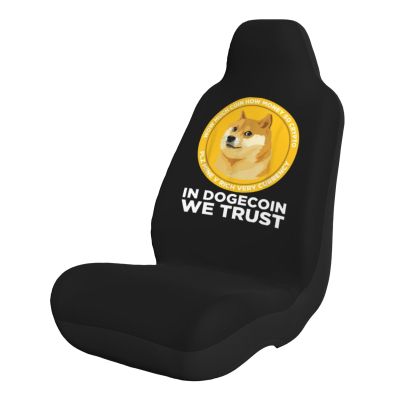 CHENYONAS in Dogecoin We Trust Car Seat Cover Protective Cover 2 Piece Set Car Decoration Gm Truck SUV Customized, Black