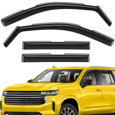 Extra Durable Window Deflectors In-Channel Window Visors Rain Guards Fit for Chevy Tahoe/Cadillac Escalade/GMC Yukon 2021-2027, Sun Visors, Wind Vent for Shades, Exterior Car Accessories- 4 pcs.AG0524