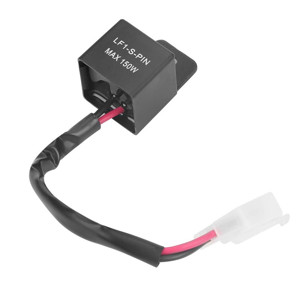 12V 150W LED Flasher Relay for Motorcycle Turn Signals | 2-Pin Blinker Relay with Wiring Harness |,