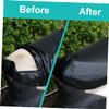 SOLUSTRE 2pcs Leather Motorcycle Saddle Cushion Pad Comfortable Electric Bike Seat Cover Non- Lining Ergonomic Design for Enhanced Riding Black view 2