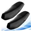 SOLUSTRE 2pcs Leather Motorcycle Saddle Cushion Pad Comfortable Electric Bike Seat Cover Non- Lining Ergonomic Design for Enhanced Riding Black view 4