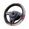 DXTKWL Art Painting Pink Daisy Steering Wheel Cover Women Men 15 in Automotive Steering Wheel Covers Anti Slip Breathable Car Steering Wheel Cover Interior Accessories view 2
