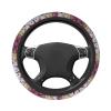 DXTKWL Art Painting Pink Daisy Steering Wheel Cover Women Men 15 in Automotive Steering Wheel Covers Anti Slip Breathable Car Steering Wheel Cover Interior Accessories view 3