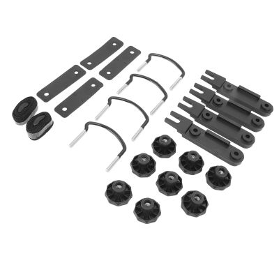 plplaaoo Rubber Gasket, Roof Box Bracket, Roof Rack Cross Bar, Universal Roof Mounting Fitting Kit U Screws Locknut Rubber Gasket Small Light Roof Luggage Accessories for Most Models