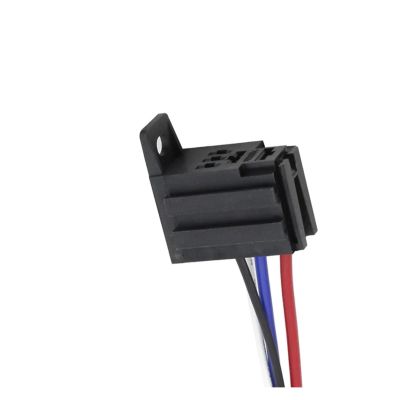4/5Pin Automotive Violet Relay Socket with Wire with Terminal 12V/24V30A Modified Nylon Flame Retardant Auto Parts (Color : 4 Pin, Size : 1 PCS)