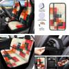Garronmavis Graffiti Patterns Painting Car Seat Covers Full Set Gradient Pattern Headrest Cover Front Rear Seat Cover Abstract Art Steering Wheel Cover for SUV Trucks Vans view 2