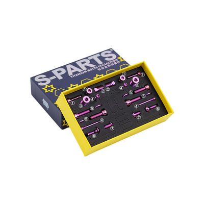 S-PARTS Titanium Disc Brake Screw Set for Magura MT4/5/7/8 and Accessory Screws (Purple, MT5)