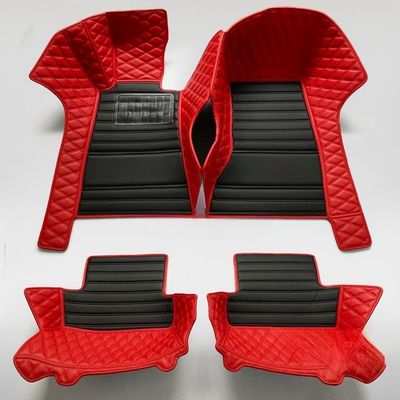 XYMJT Customized car Floor mat, Suitable for Lexus Series 2000-2024, ES GS is LX LS UX CT NX RZ RX RC-F Hybrid Convertible Edition All Weather Leather Non-Slip Car Mat (Black-red)