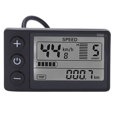 Electric LCD Display, S866 IP65 LCD Display, 24V 36V 48V Control Panel, Lightweight LCD Display Meter, for 22.2mm 0.9in Handlebars