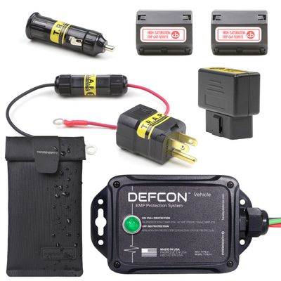 Complete EMP Vehicle Protection Kit | EMP Protection | Signal Blocking | Key Fob Bag | High Saturation Ferrites | Surge Protector | Transient Reducing