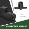 RVGUARD 12 Volt 6 Pin to 4 Pin Trailer Plug Adapter, 6 Way Round to 4 Way Flat Trailer Connector for Pickup, Truck, Trailer view 3