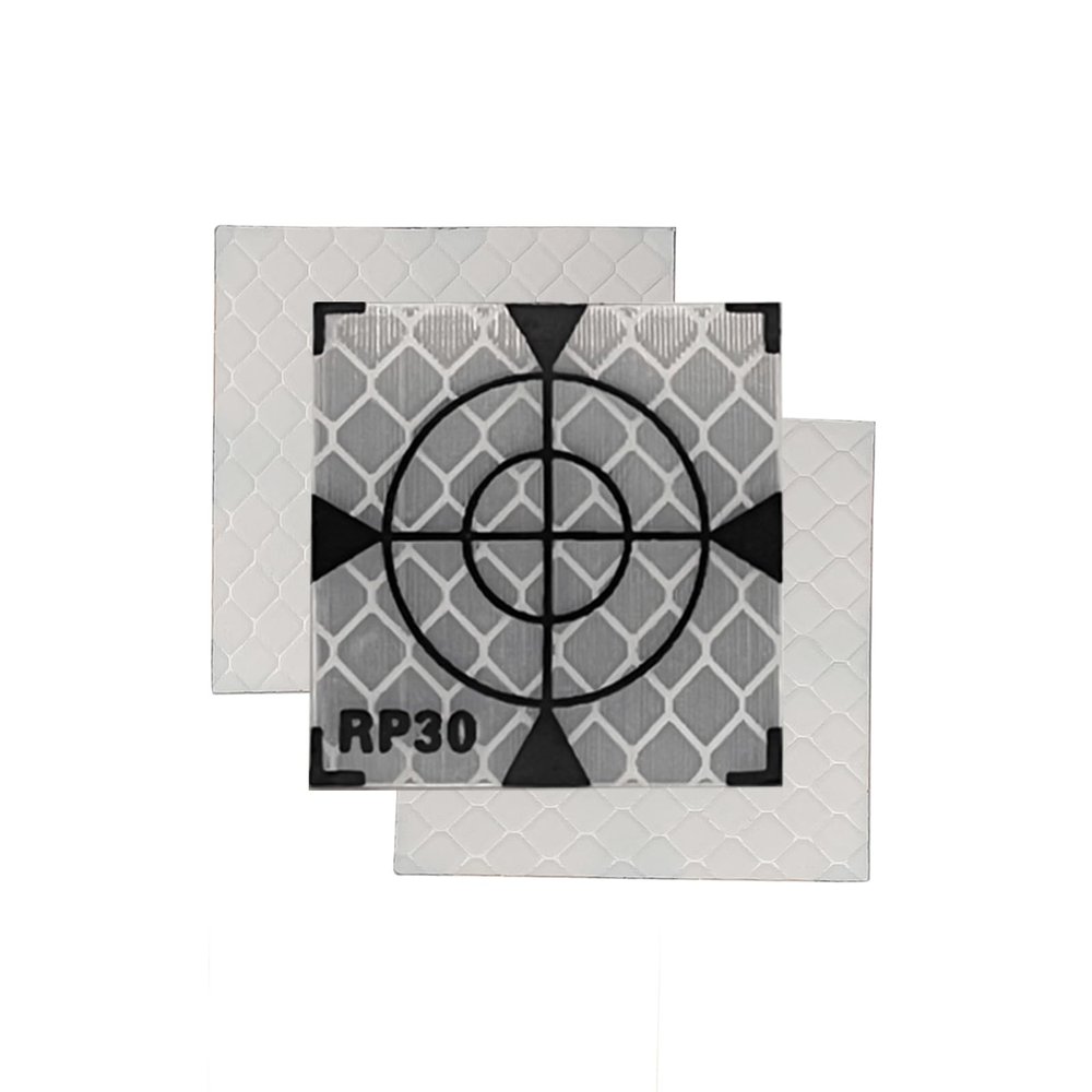 Liyuusi 30X30MM 100PCS Reflector Targets for Total Stations Paste Up Reflector, Survey Target Mark with Black Triangle Reflective Sheet for Total Stations,White