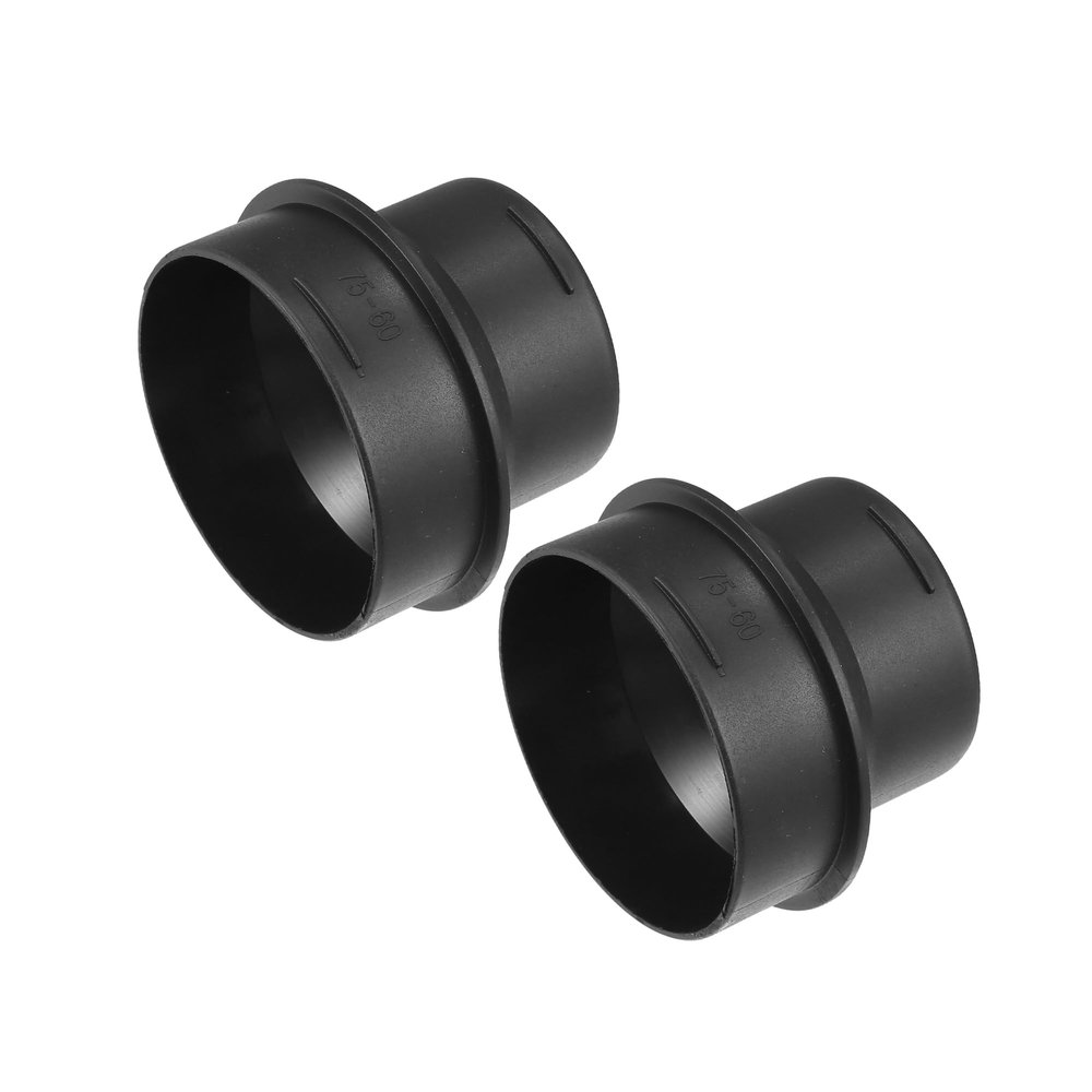 Motoforti Universal Car Air Ducting Connector, Straight Air Heater Duct Joiner Connector Pipe, 75mm to 60mm,Plastic, Black, 2pcs