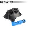 Motoforti Front Left Right Headlight Washer Nozzle Sprayer Jet, for Saab 9-3 All Models 2004-2011, Plastic, Black, 2pcs view 4