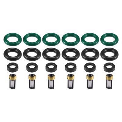 Partuto Fuel Injector Seal O Ring - Car O-Ring Rebuild Repair Kit - for Honda Accord 2008-2017 NBR Rubber Black - 6 Sets