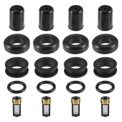 Partuto Fuel Injector Seal O Ring - Car O-Ring Rebuild Repair Kit - for Toyota Cressida 1988 NBR Rubber Black - 4 Sets