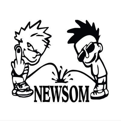Piss On Newson - Double Up Vinyl Decal by Check Custom Design Car/Truck/RV/Window/Laptop/Tumbler/Bumper/Phone/Camper/Trailer - Multiple Colors and Sizes