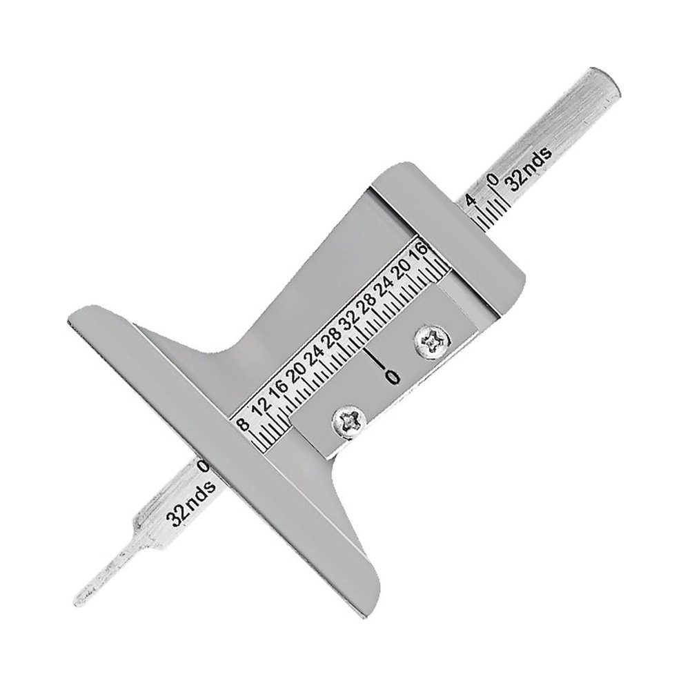 Car Tyre Tire Depth Gauge Meter Measurer Tool Caliper Thickness Gauges Brake Pad Shoe Tire Monitoring Tire Depth Gauge 32nds Metal