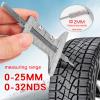 Car Tyre Tire Depth Gauge Meter Measurer Tool Caliper Thickness Gauges Brake Pad Shoe Tire Monitoring Tire Depth Gauge 32nds Metal view 3