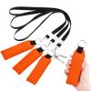 TecUnite Floating Neoprene Boat Keychain with Safety Lanyard 3 Pack Bright Color Floating Key Chain Large Foam Key Float for Fishing Water Sports Surfing(5.5 Inch,Orange) view 1