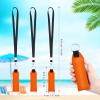TecUnite Floating Neoprene Boat Keychain with Safety Lanyard 3 Pack Bright Color Floating Key Chain Large Foam Key Float for Fishing Water Sports Surfing(5.5 Inch,Orange) view 2