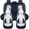 Leather Deluxe 5-Seat Covers for Lexus GS 350 2007-2020, Blue-White view 1