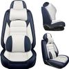 Leather Deluxe 5-Seat Covers for Lexus GS 350 2007-2020, Blue-White view 2