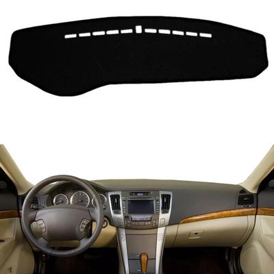DQWERL Fit for Hyundai Sonata 2005-2009,Car Dashboard Cover,Black Dashboard Covers,Non-Slip Dash Board Cover Mat,Car Accessories, Lhd Red Edge