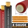 Jeemiter 8 AWG CCA Wire Kit - 50ft Total (25ft Red & 25ft Black) | Complete Power & Ground Cable for Car Audio, Solar, RV | with Lugs & Heat Shrink Tube view 2